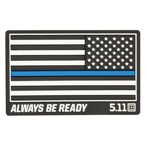 5.11 Tactical Thin Blue Line Reverse Rubber Patch (Black)