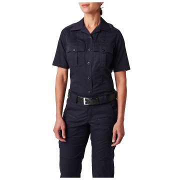 5.11 Tactical Women's Womens NYPD Stryke Twill Short Sleeve Shirt (NYPD Navy)