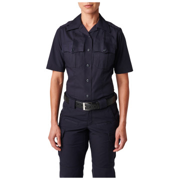 5.11 Tactical Women's Womens NYPD Stryke Ripstop Short Sleeve Shirt (NYPD Navy)