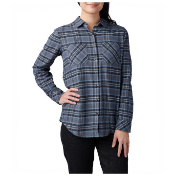 5.11 Tactical Women's Ruth Flannel Long Sleeve Shirt (Turbulence Plaid)
