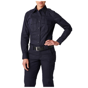 5.11 Tactical Women's Womens NYPD Stryke Ripstop Long Sleeve Shirt (NYPD Navy)