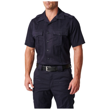 5.11 Tactical Men's NYPD Stryke Twill Short Sleeve Shirt (NYPD Navy)
