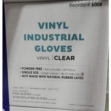 Vinyl Industrial Gloves, Case Of 1,000 Gloves