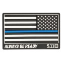 5.11 Tactical Thin Blue Line Reverse Rubber Patch (Black)